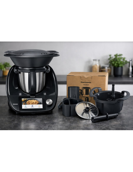 Thermomix TM6 BLACK EDITION (polysk) + KRAJALNICA WARZYW MULTICOOKER
